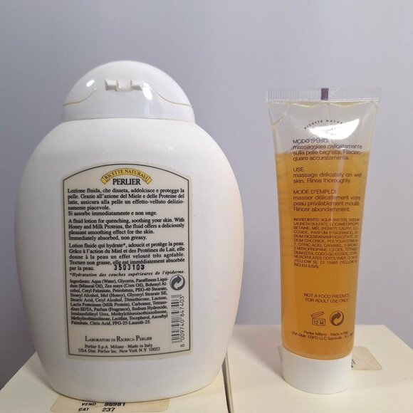 Perlier Honey Miel Nurturing Body Balm Lotion Bath Shower Cream 4 Lot - Picture 3 of 12